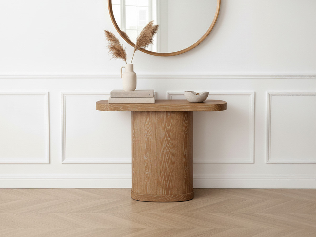 Uitschuifbare console 45 tot 187 cm CASSIS massief eiken fineer