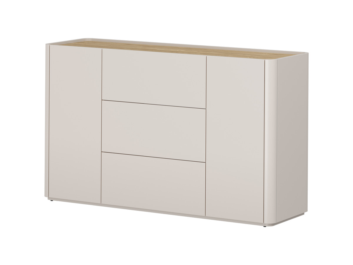 buffet 2 portes 3 tiroirs 150 cm anyra gekleurd beige