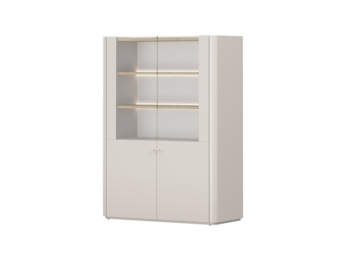 meuble vitrine 2 portes h. 138 cm anyra gekleurd beige