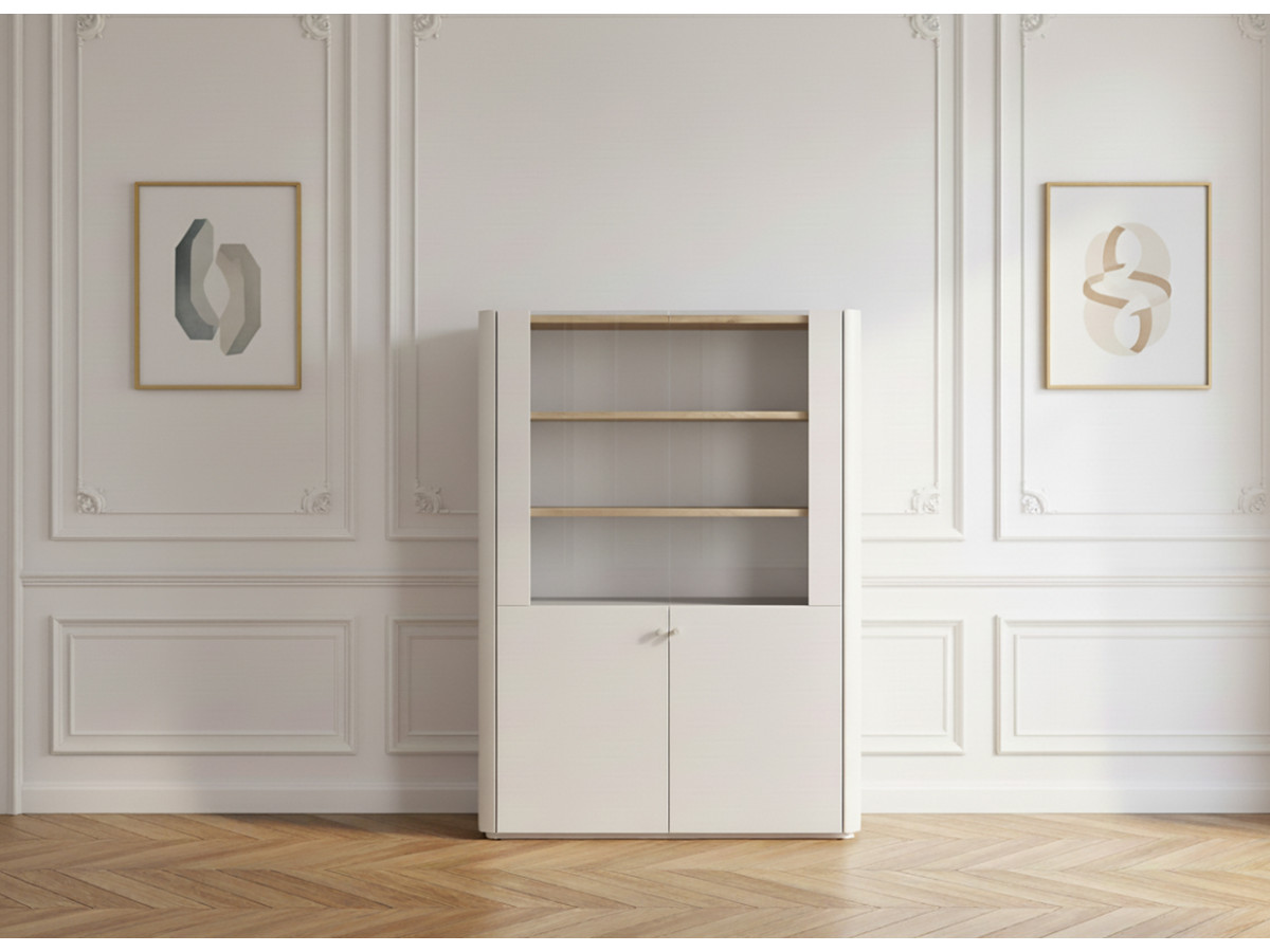 Meuble vitrine 2 portes H. 138 cm ANYRA