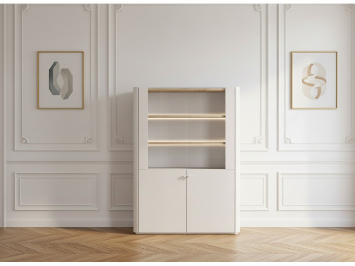 Meuble vitrine 2 portes H. 138 cm ANYA