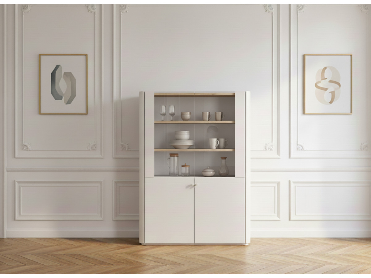 Meuble vitrine 2 portes H. 138 cm ANYRA