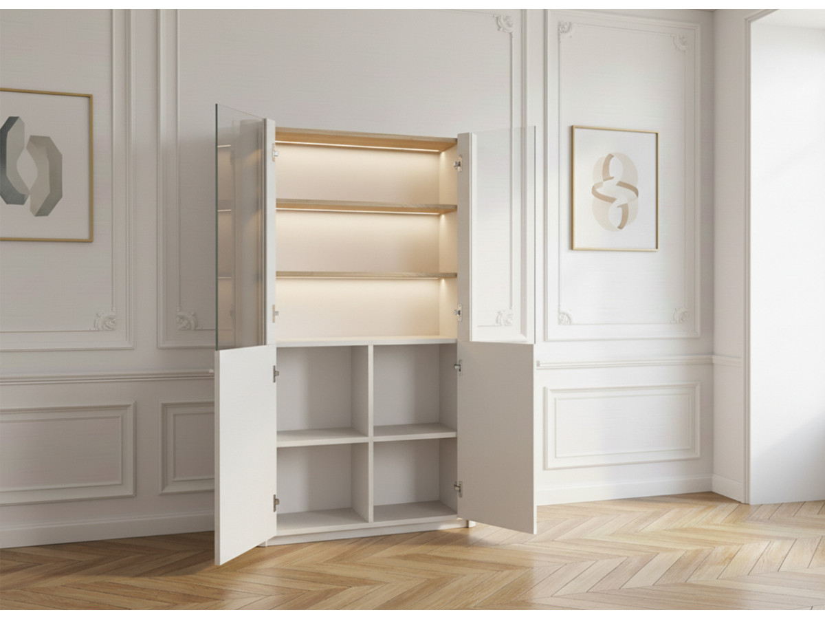 Meuble vitrine 2 portes H. 138 cm ANYRA