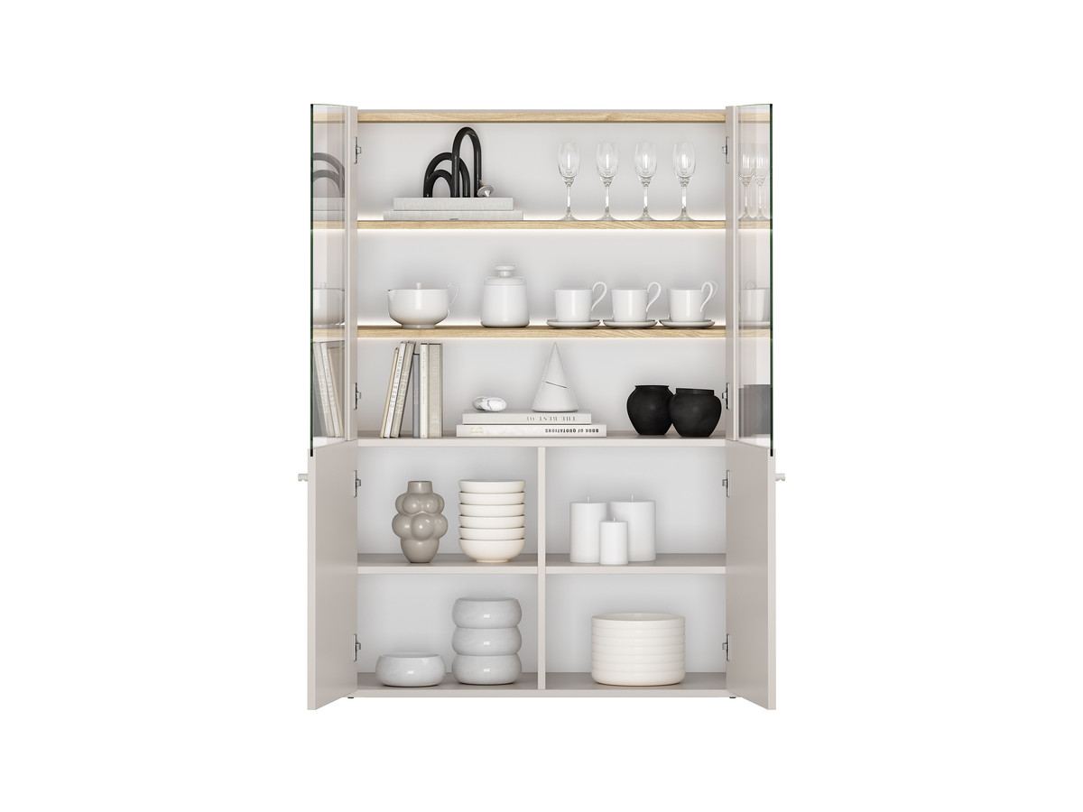 Meuble vitrine 2 portes H. 138 cm ANYRA