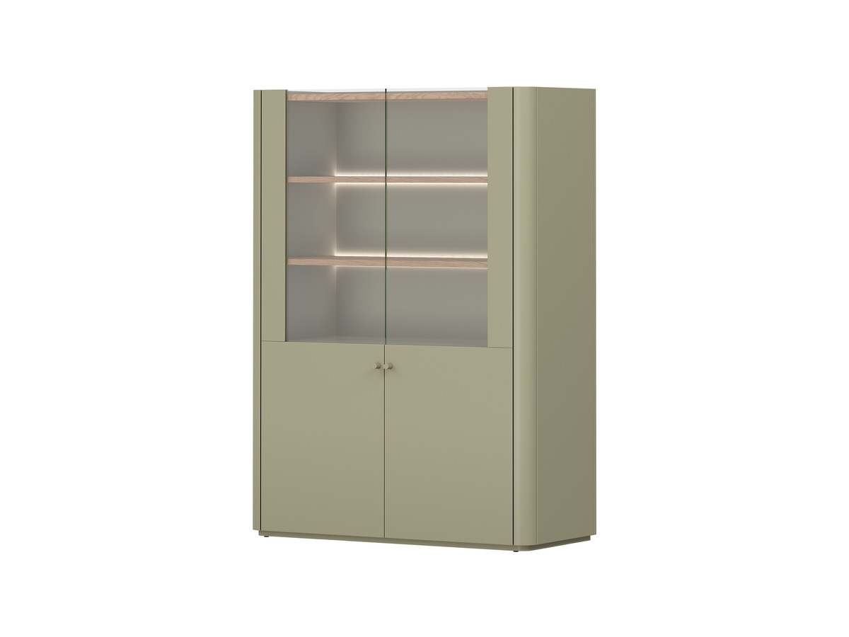 meuble vitrine 2 portes h. 138 cm anyra gekleurd vert