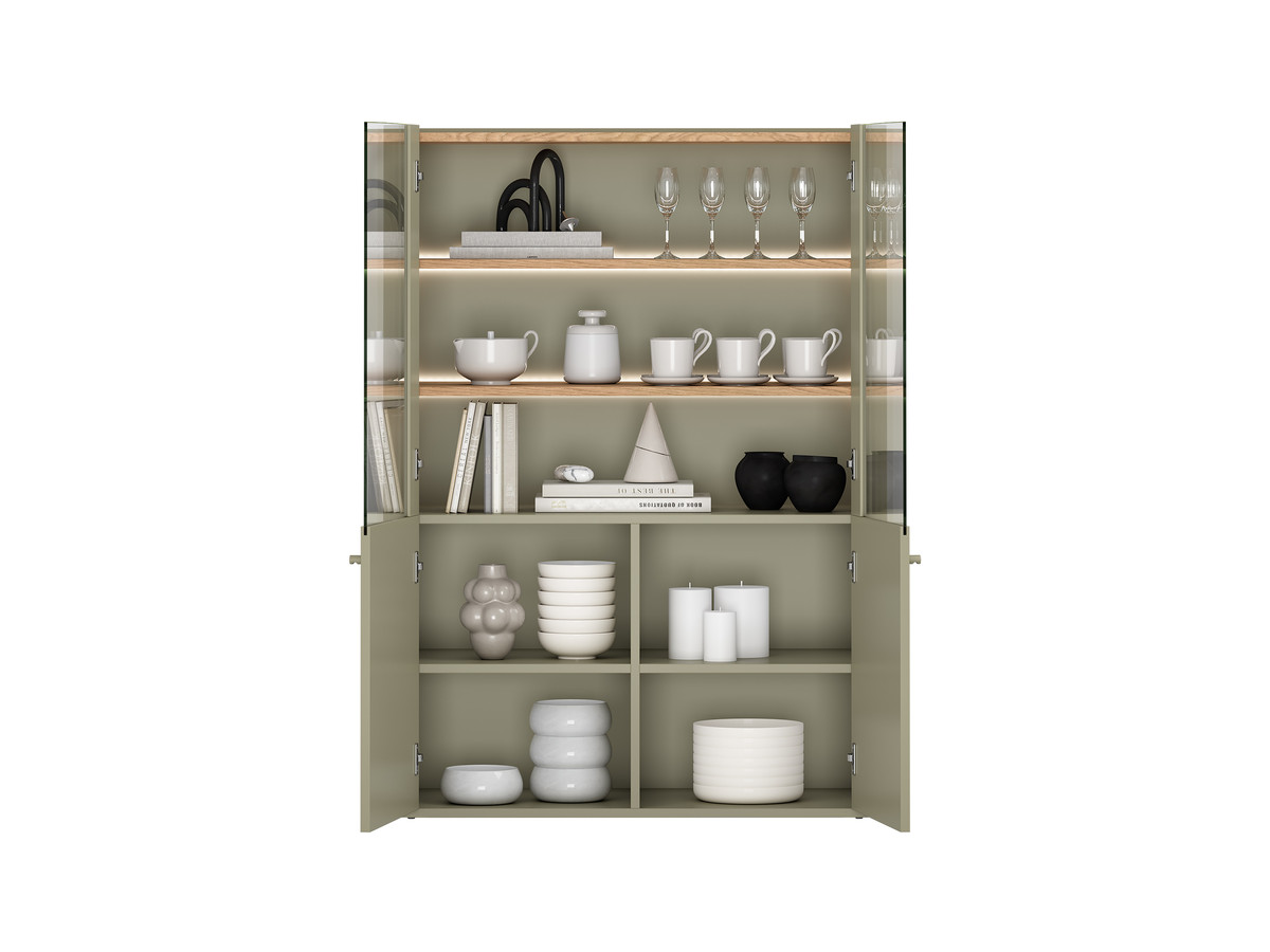 Meuble vitrine 2 portes H. 138 cm ANYRA