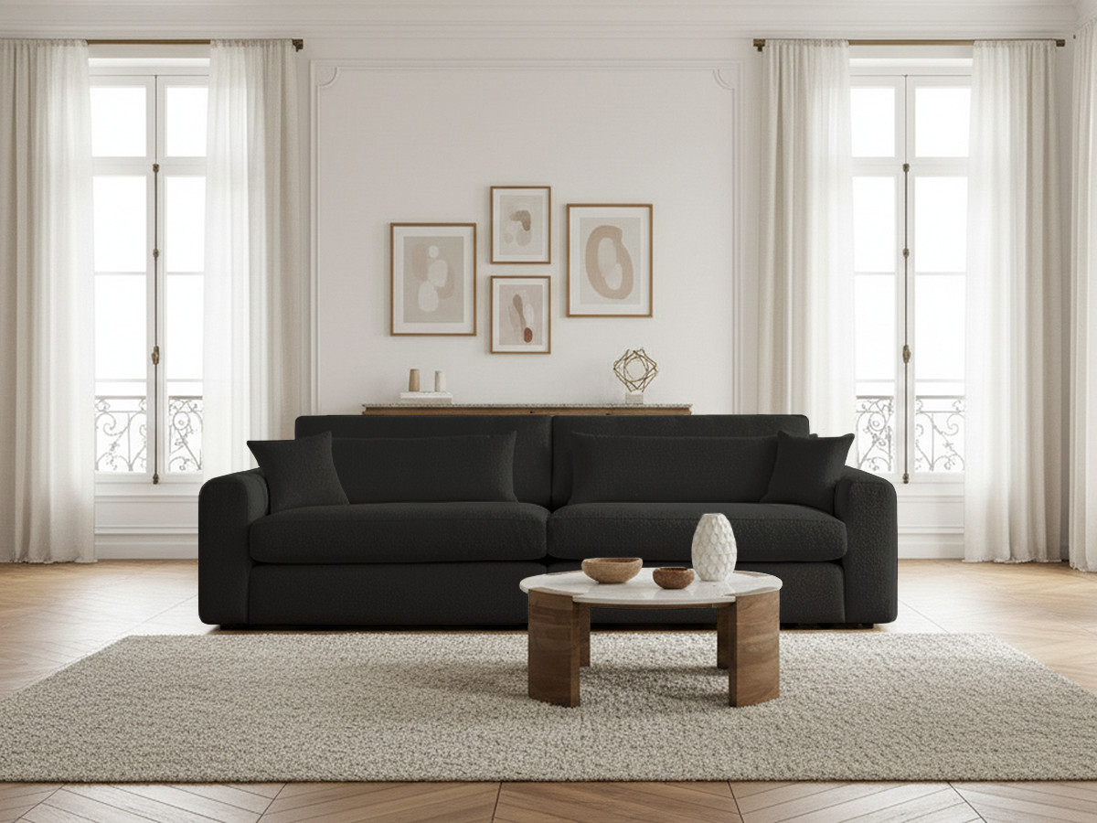 BELMONT vaste 3-zits rechte bank in badstof