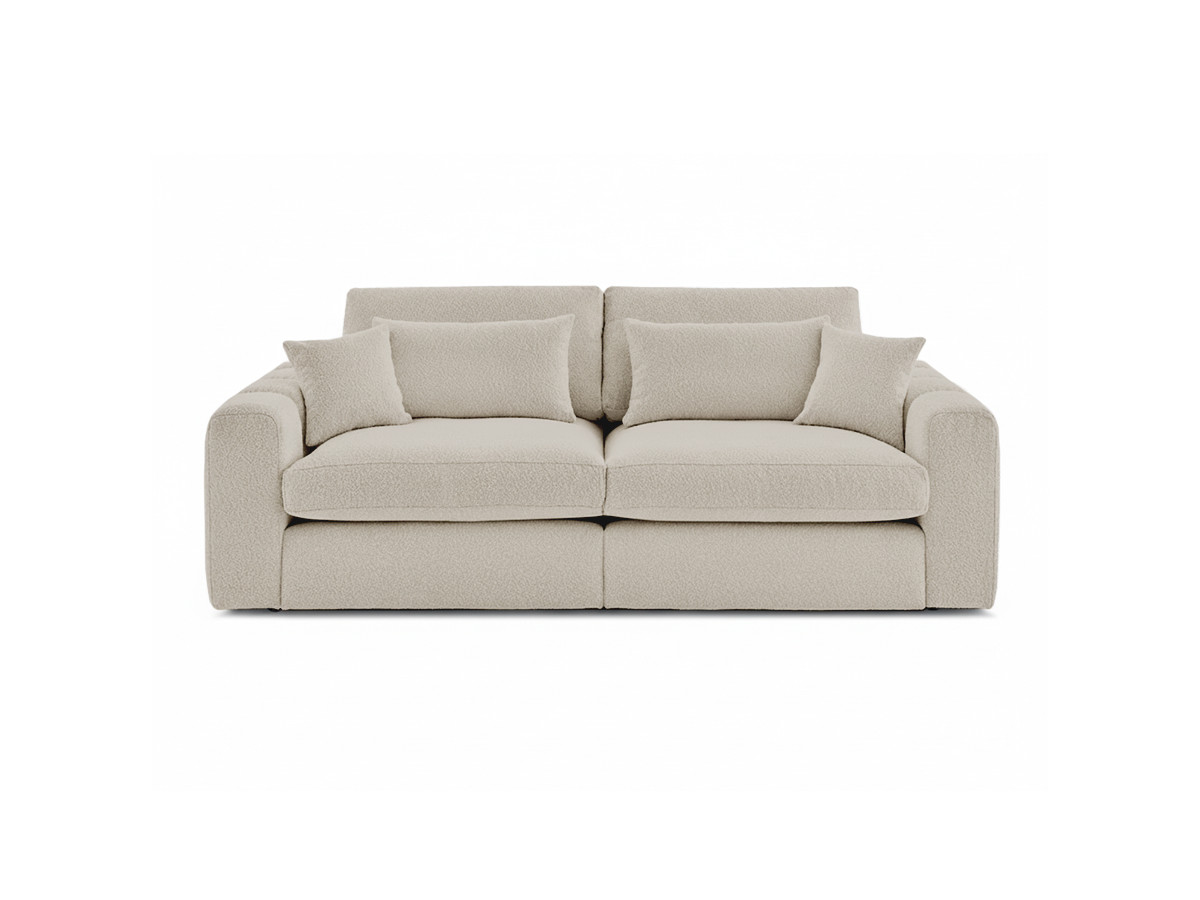 belmont vaste 2-zits rechte bank in badstof gekleurd beige