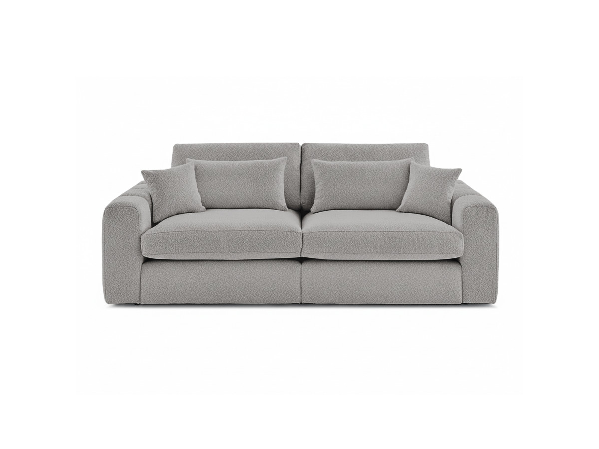 belmont vaste 2-zits rechte bank in badstof gekleurd lichtgrijs