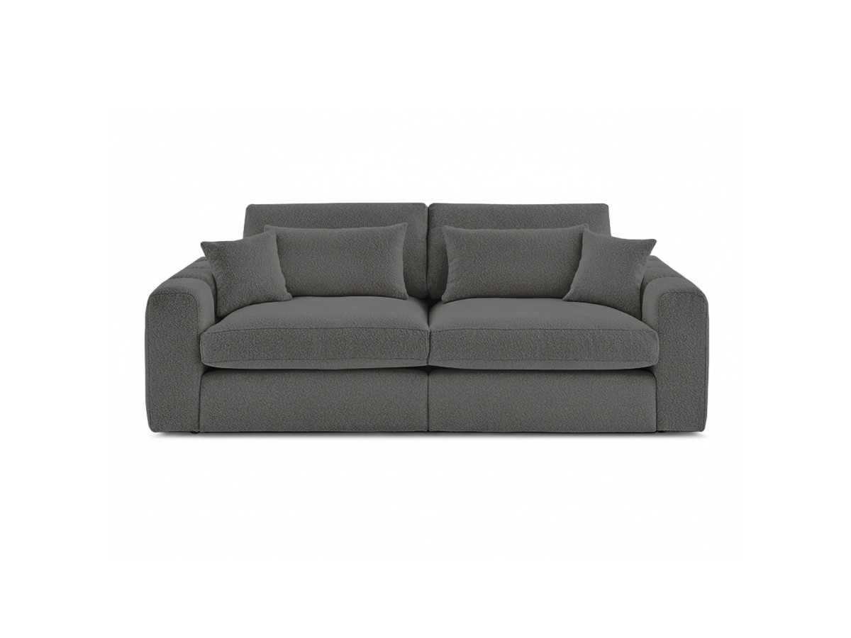 Canapé droit fixe 3 places BELMONT tissu bouclette