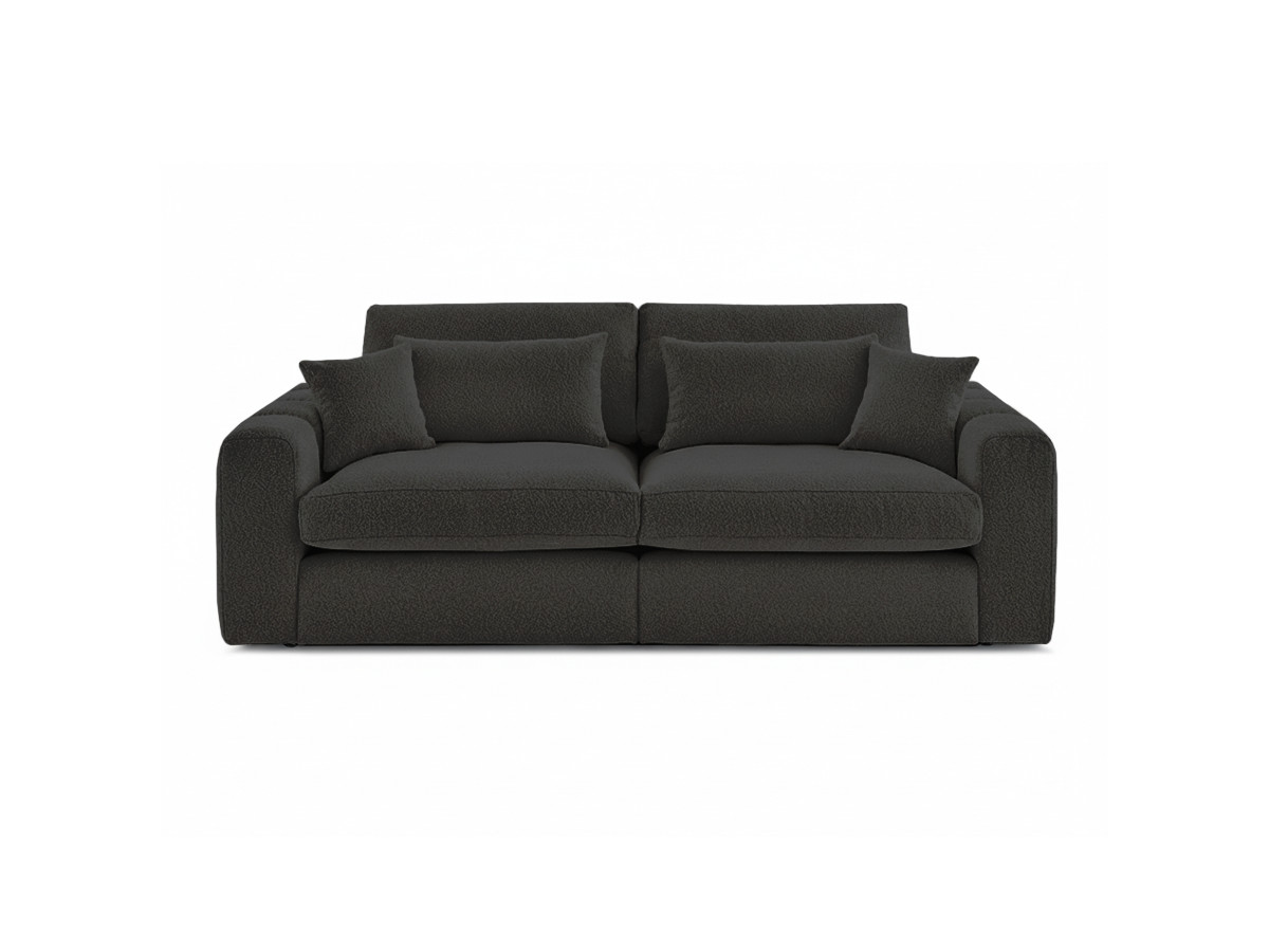 belmont vaste 2-zits rechte bank in badstof gekleurd donkergrijs