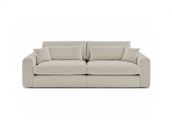 Canapé droit fixe 3 places BELMONT tissu bouclette