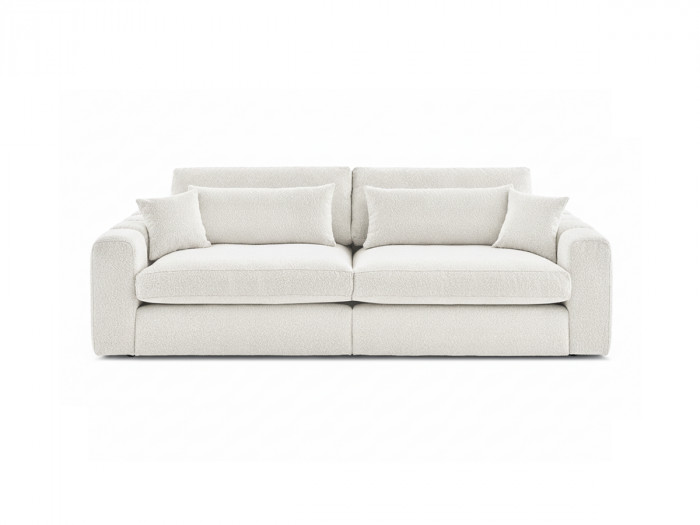 Canapé droit fixe 3 places BELMONT tissu bouclette