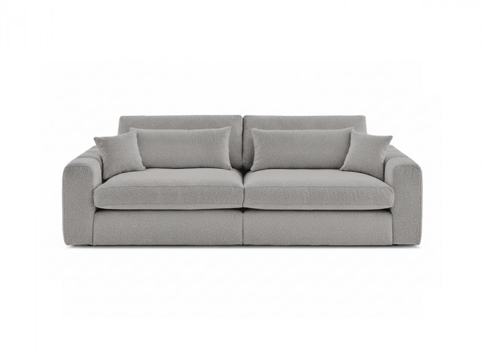 Canapé droit fixe 3 places BELMONT tissu bouclette