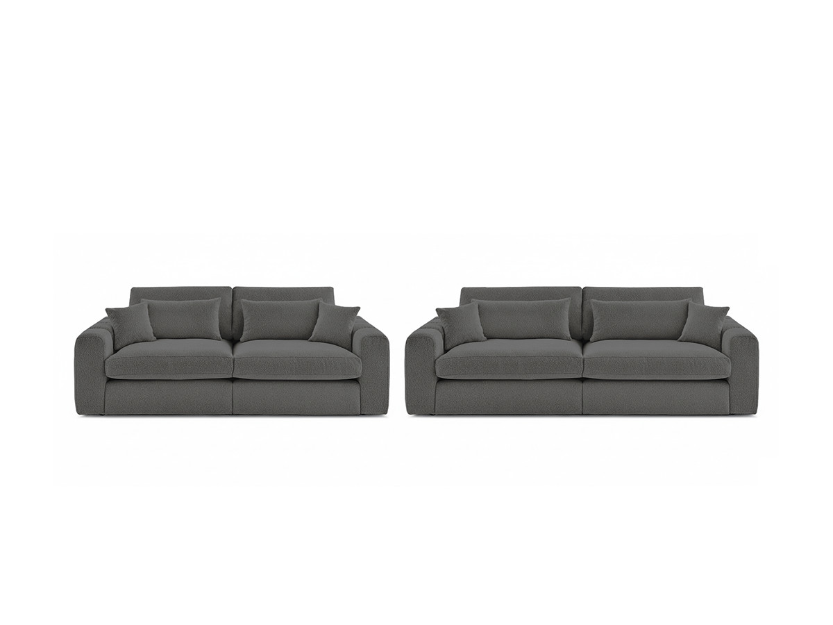 Ensemble canapé droit fixe 3 + 2 places BELMONT tissu bouclette