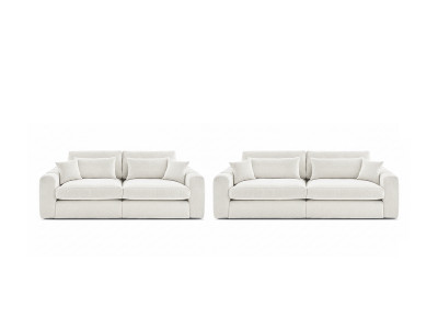 Ensemble canapé droit fixe 3 + 2 places BELMONT tissu bouclette