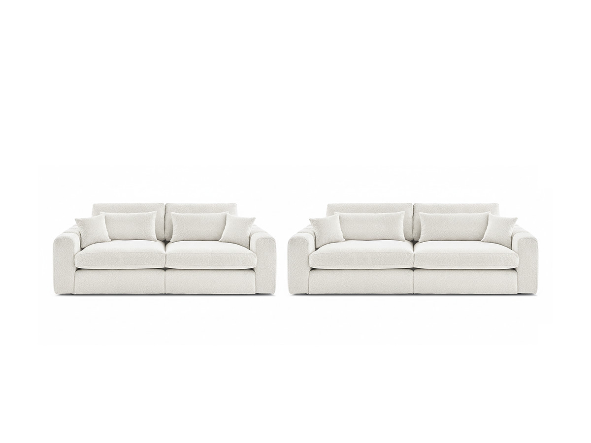 belmont vaste 3 + 2 zits rechte bankstel in badstof gekleurd wit