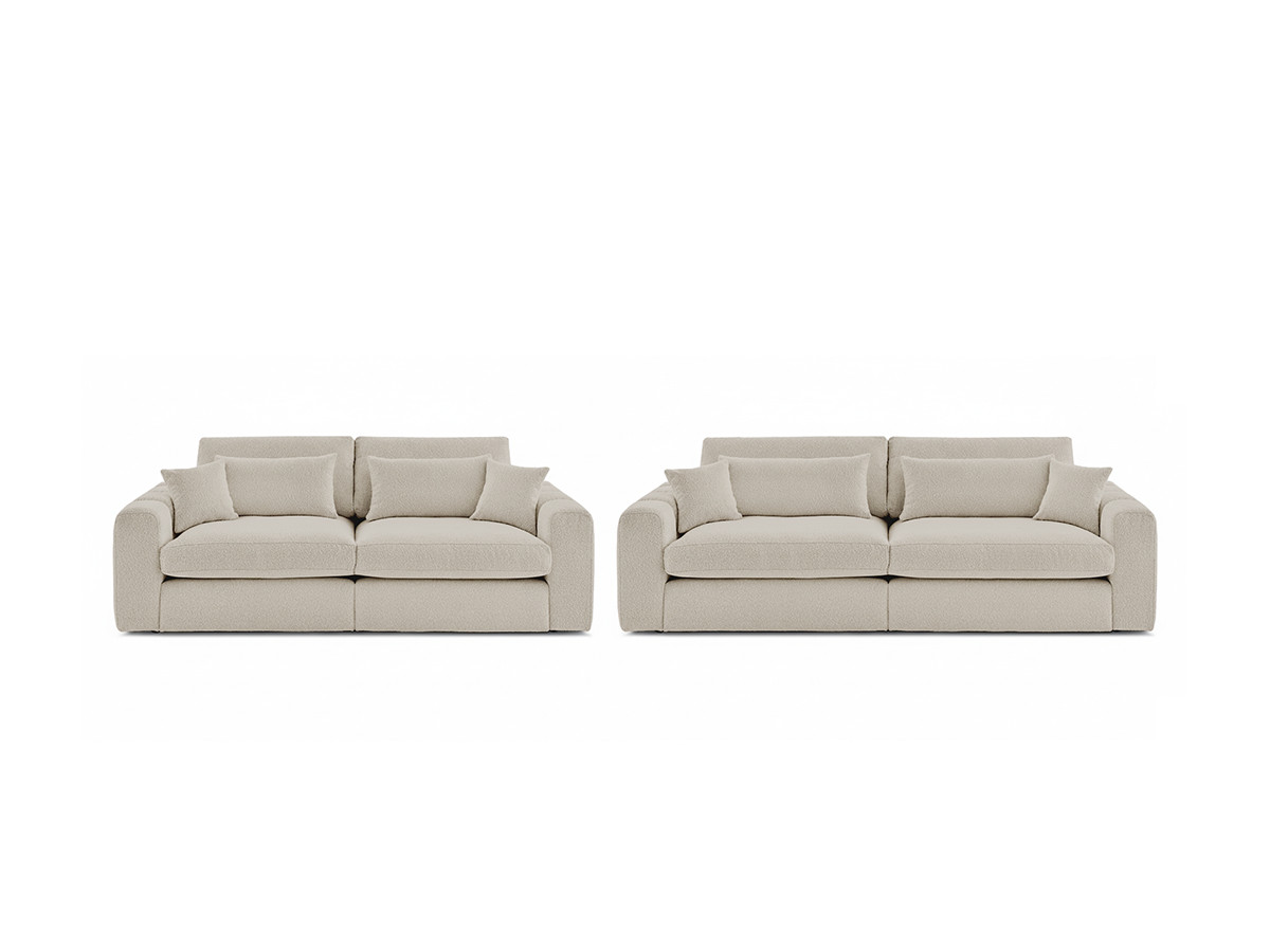 belmont vaste 3 + 2 zits rechte bankstel in badstof gekleurd beige