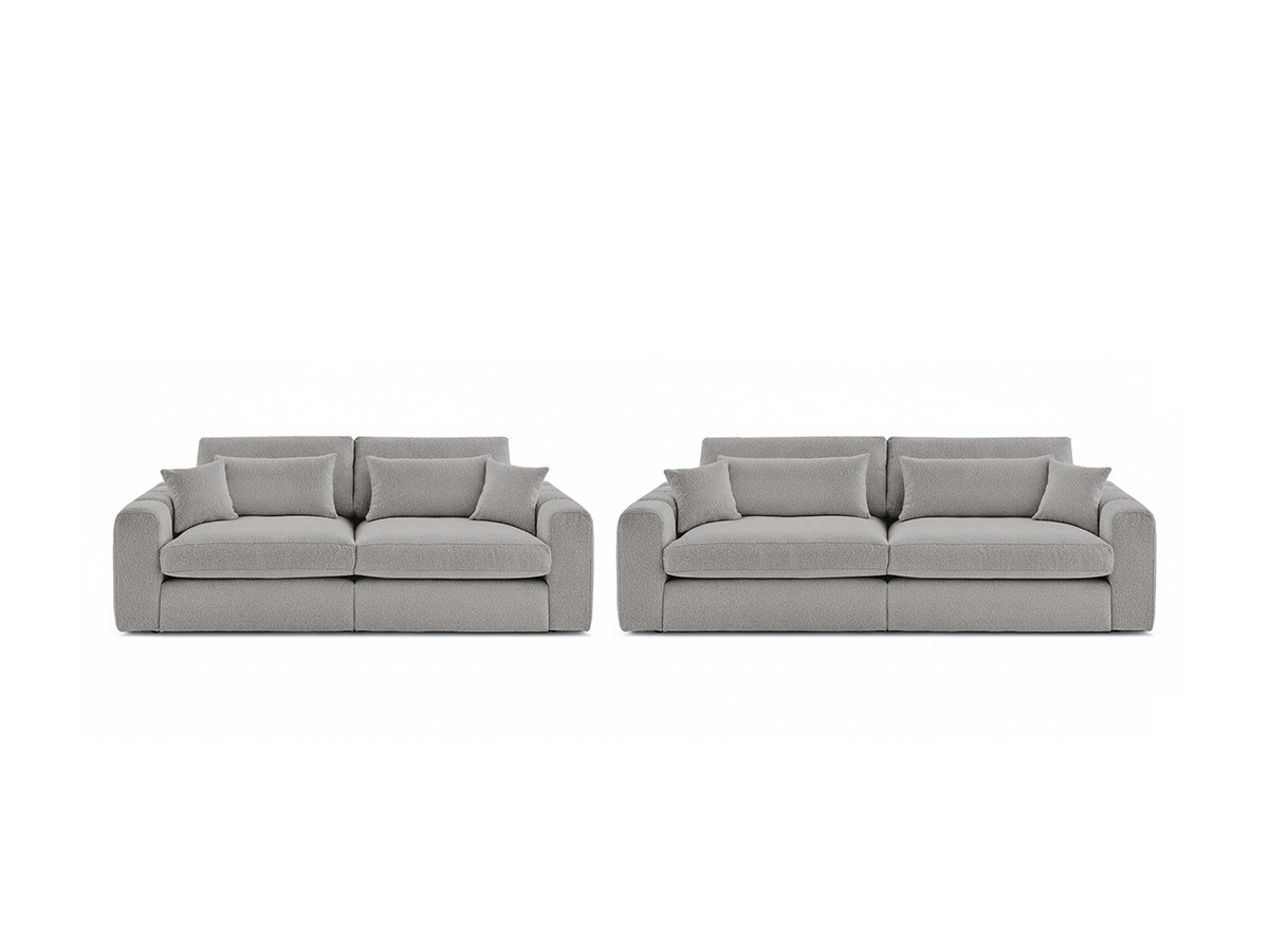 belmont vaste 3 + 2 zits rechte bankstel in badstof gekleurd lichtgrijs