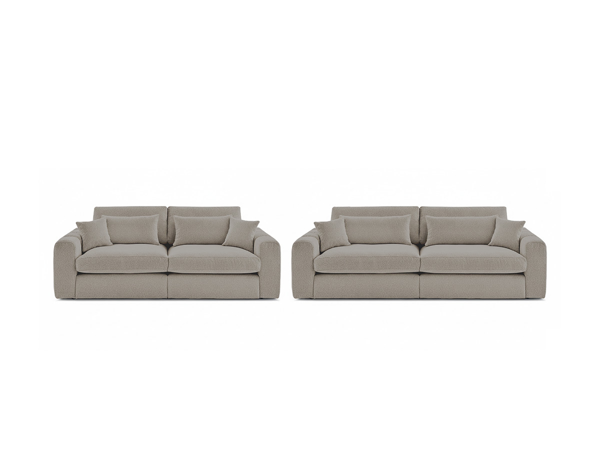 Canapé droit fixe 3 places BELMONT tissu bouclette