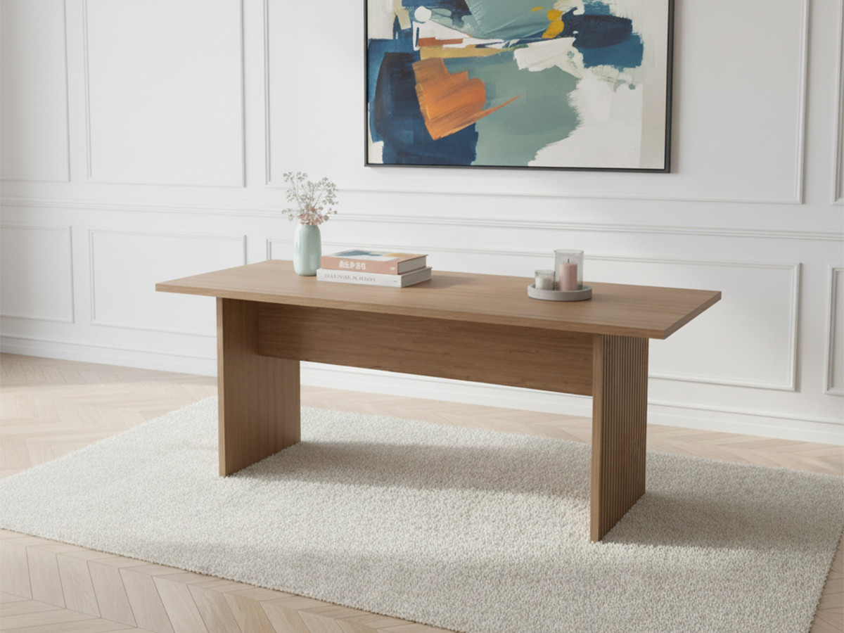 Table à manger 200 cm AGATHE effet chêne — vue 4