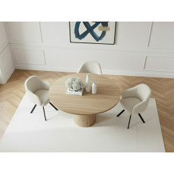 Table à manger BOECIA travertin ⌀ 140 cm - vue 4