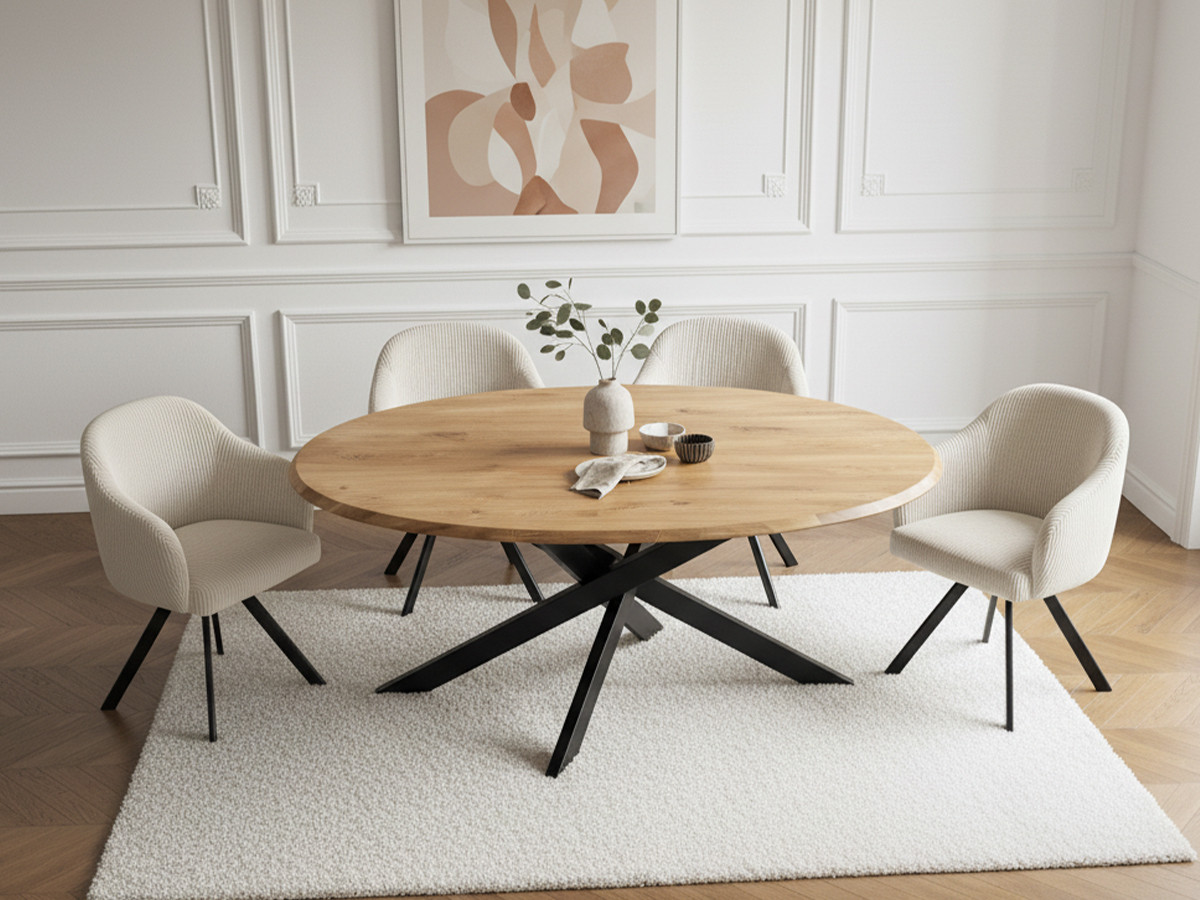 ADELE 200 cm ovale eettafel in massief eiken