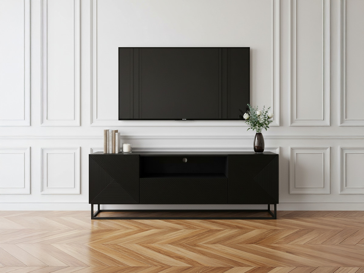 Meuble TV 167 cm ALICE pieds en métal noir — vue 4