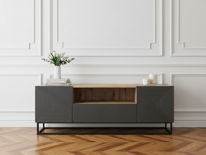 Meuble TV 167 cm ALICE pieds en métal