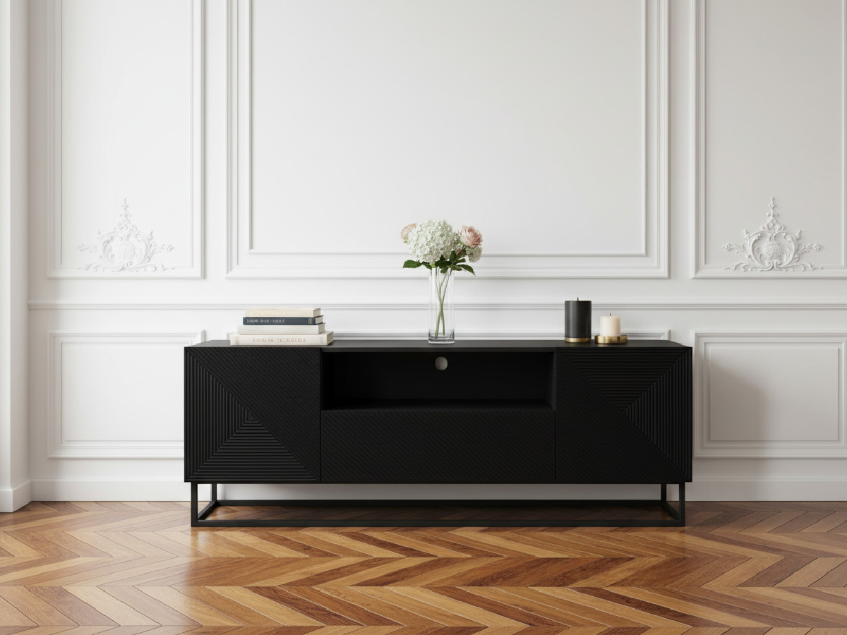 Meuble TV 167 cm ELIA pieds en métal