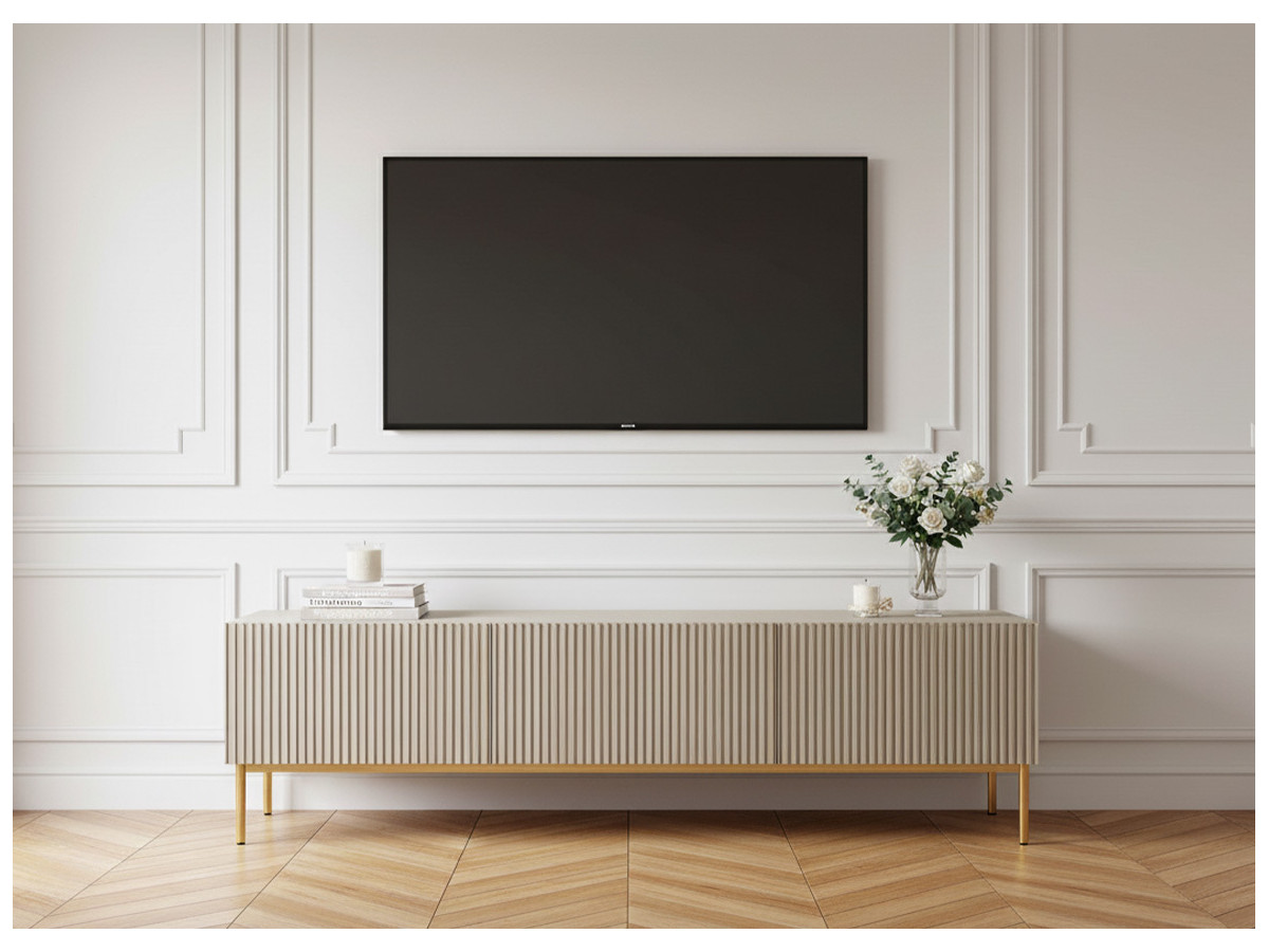 KASHA 200 cm tv-meubel met gouden poten