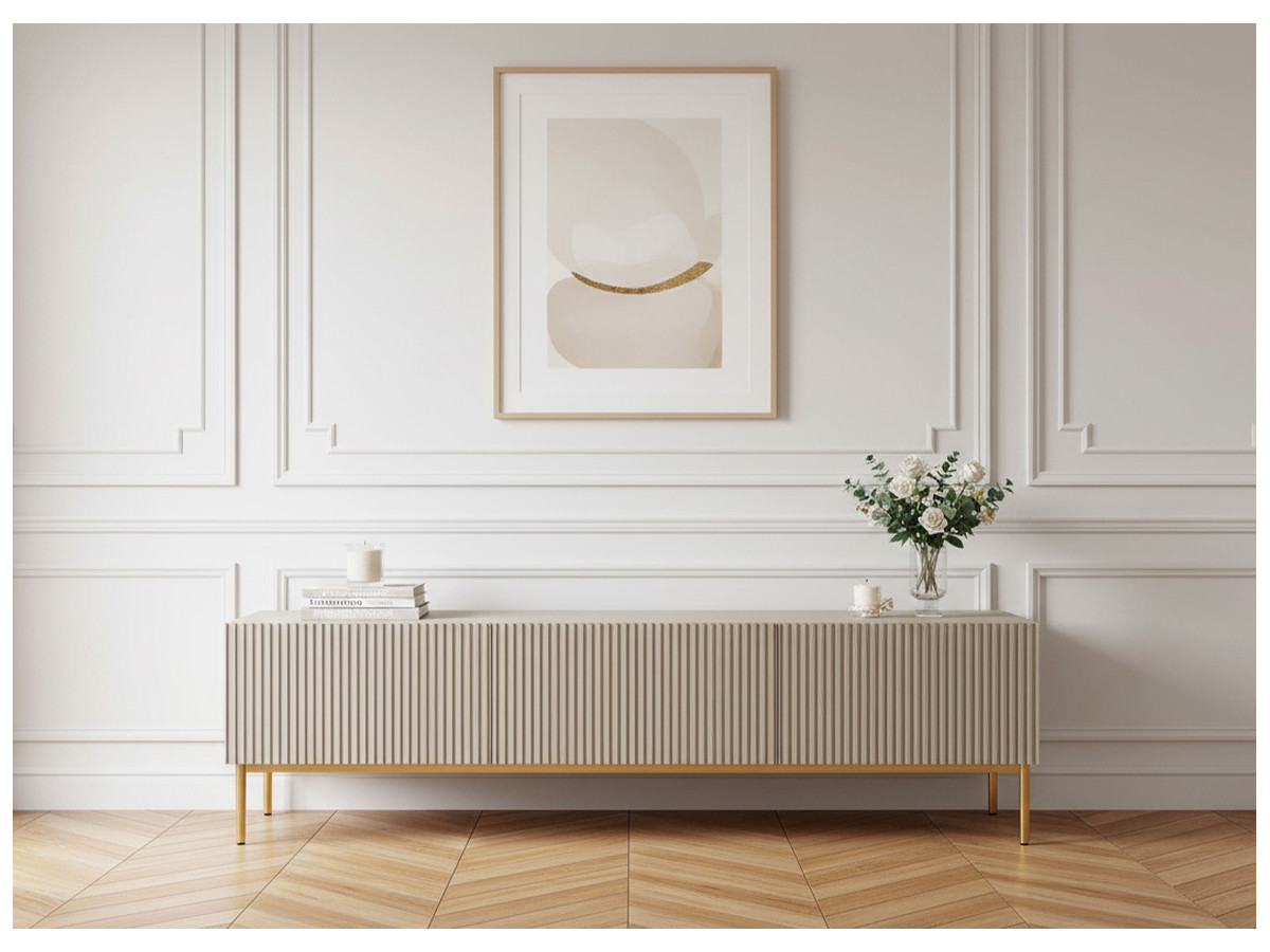 KASHA 200 cm tv-meubel met gouden poten