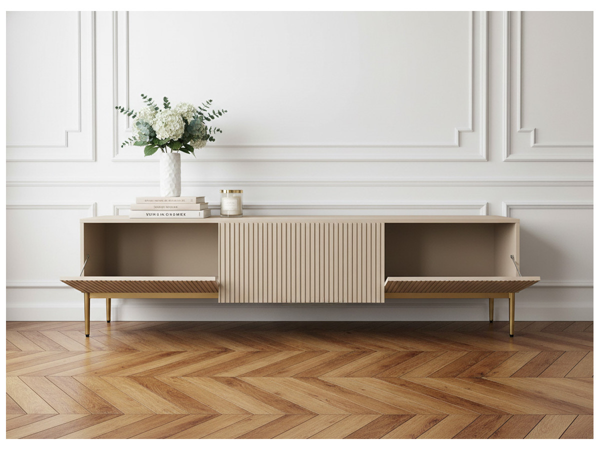 KASHA 200 cm tv-meubel met gouden poten