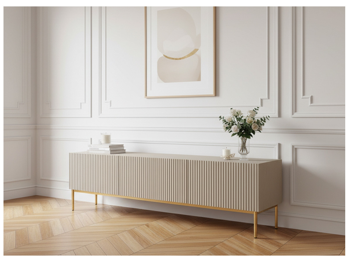 KASHA 200 cm tv-meubel met gouden poten