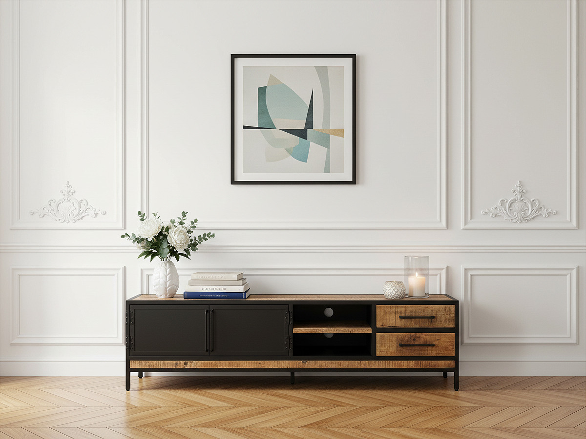 BEAUBOURG TV-meubel 190 cm in massief mangohout