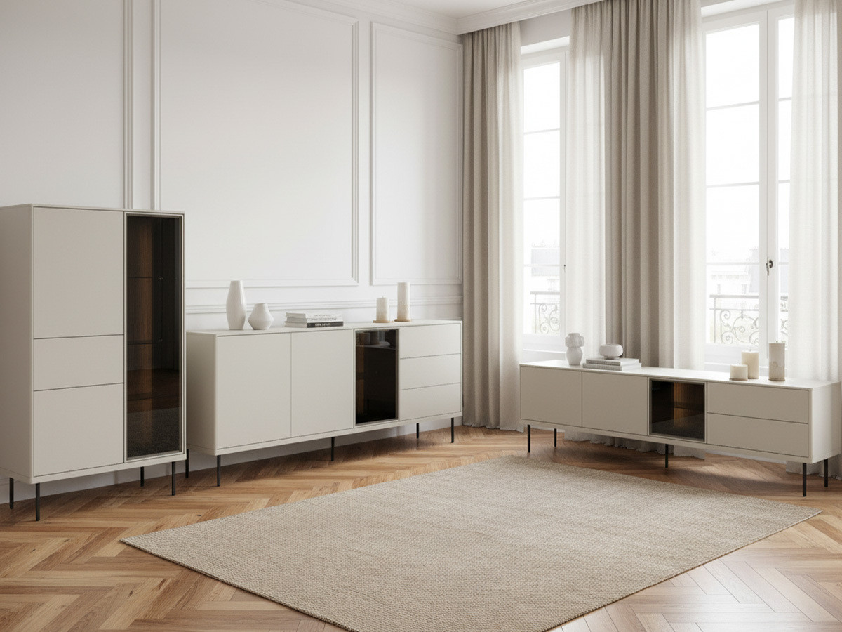 Ensemble ESPERA avec buffet 194 cm + meuble TV 194 cm avec LEDS