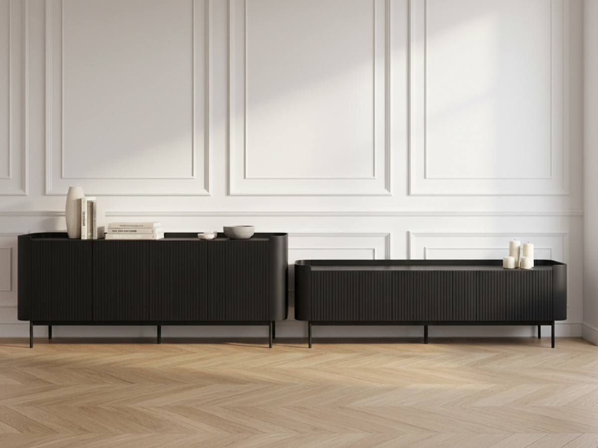 Buffet 4 portes 200 cm JAY effet tasseaux Buffet 4 portes 200 cm JAY effet tasseaux