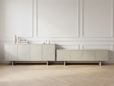 Ensemble ESTEBAN avec buffet 180 cm + meuble TV 180 cm formes géométriques