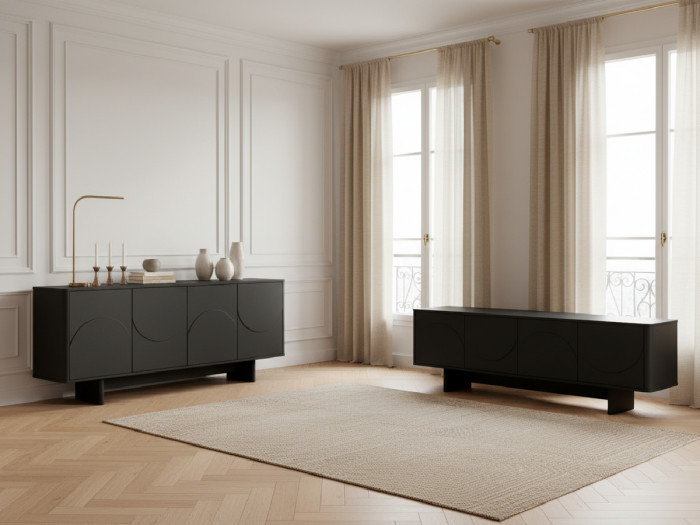 Buffet 4 portes 180 cm ESTEBAN formes géométriques