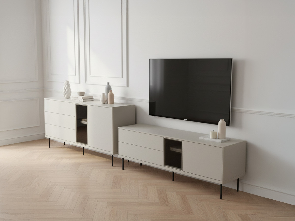 Ensemble ESPERA avec buffet 161 cm + meuble TV 161 cm avec LEDS