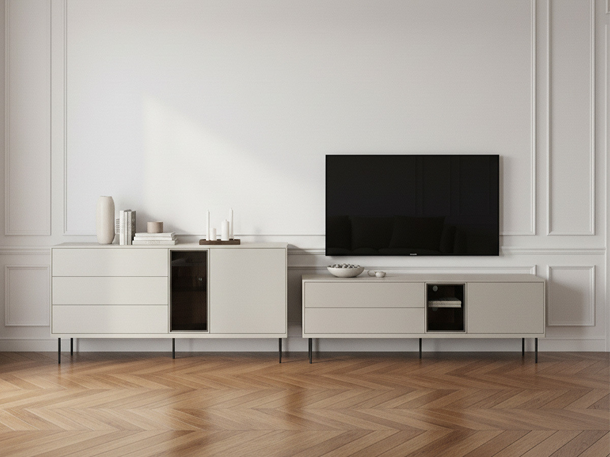 Ensemble ESPERA avec buffet 161 cm + meuble TV 161 cm avec LEDS