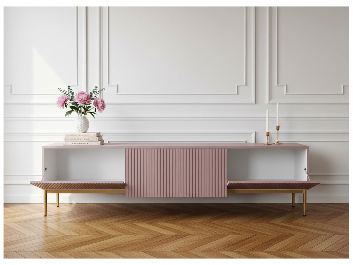 KASHA 200 cm tv-meubel met gouden poten