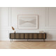 Meuble TV 5 portes 220 cm CORNEILLE tasseaux pin massif