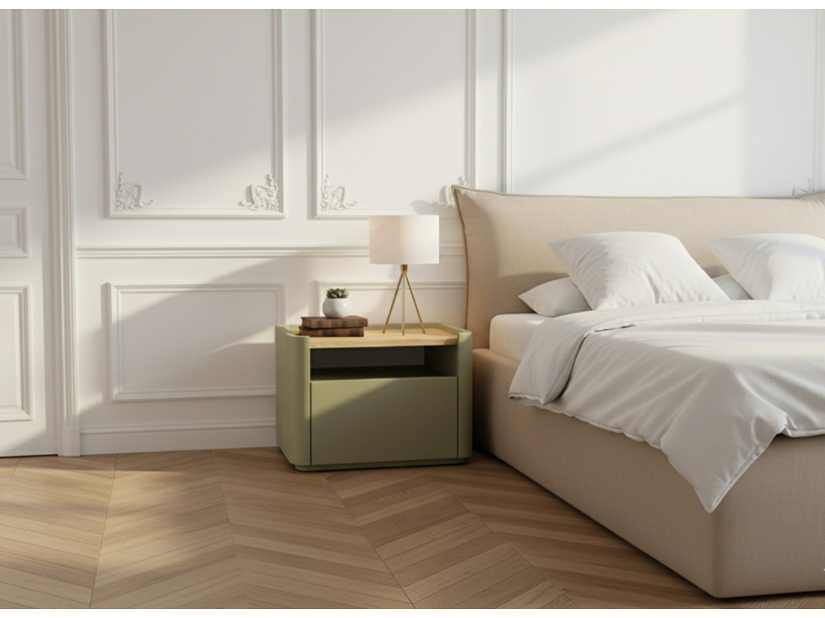 Table de chevet 1 tiroir ANYRA vert — vue 6