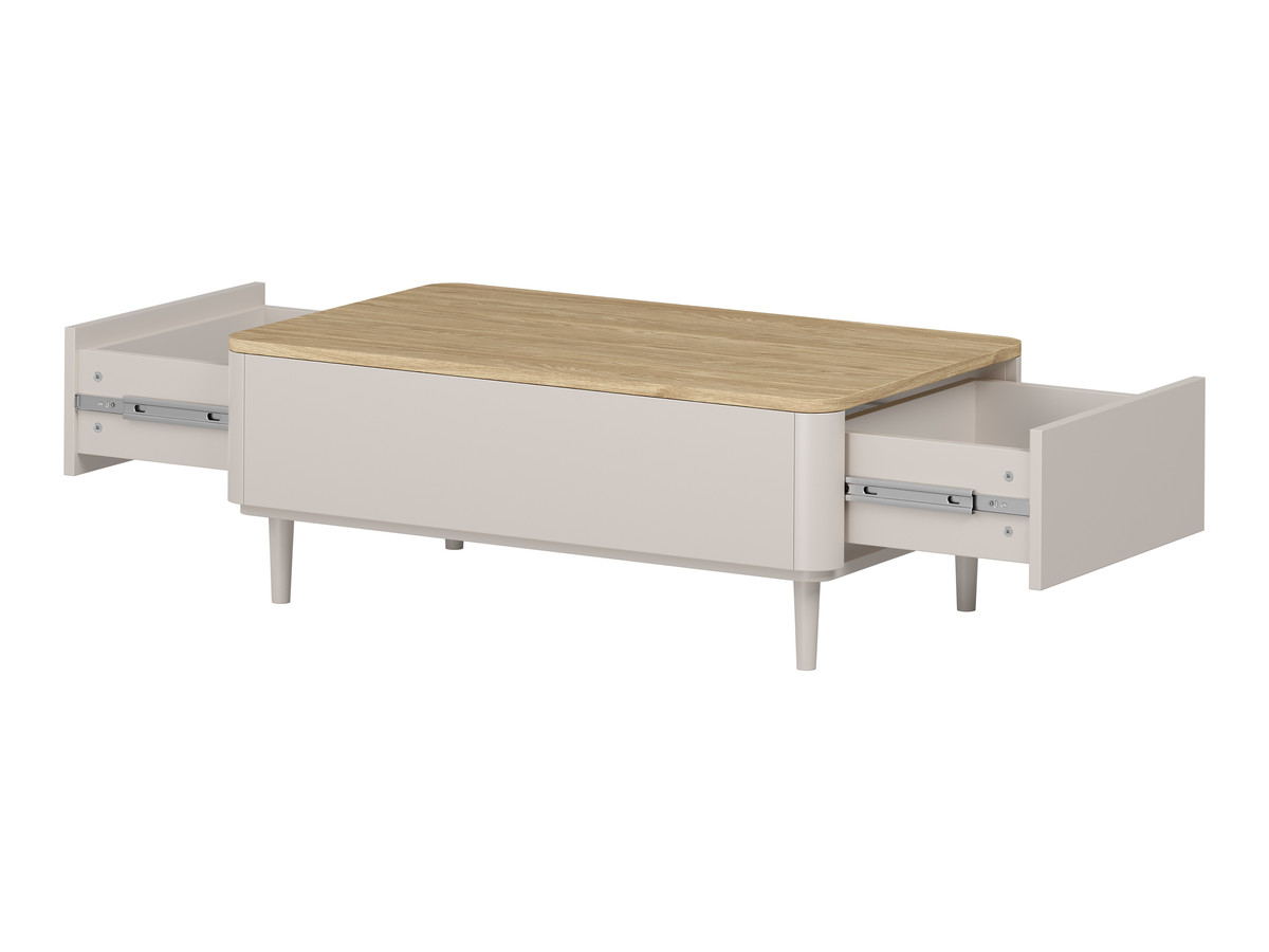 ANYRA salontafel met lades en poten van massief hout