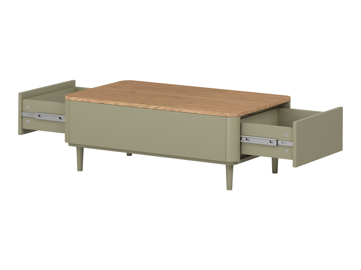 ANYRA salontafel met lades en poten van massief hout