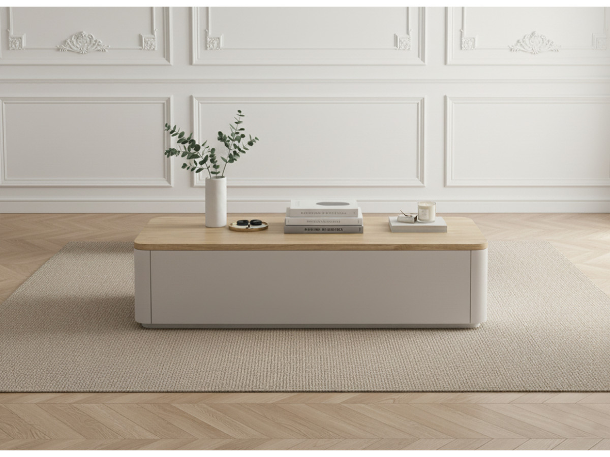 Table basse avec tiroirs ANYRA beige — vue 5