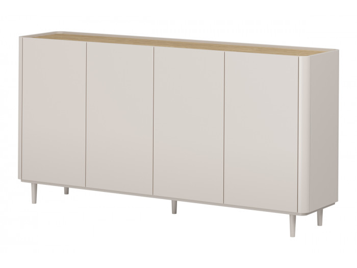 Buffet 4 portes 200 cm ANYA pieds en bois massif