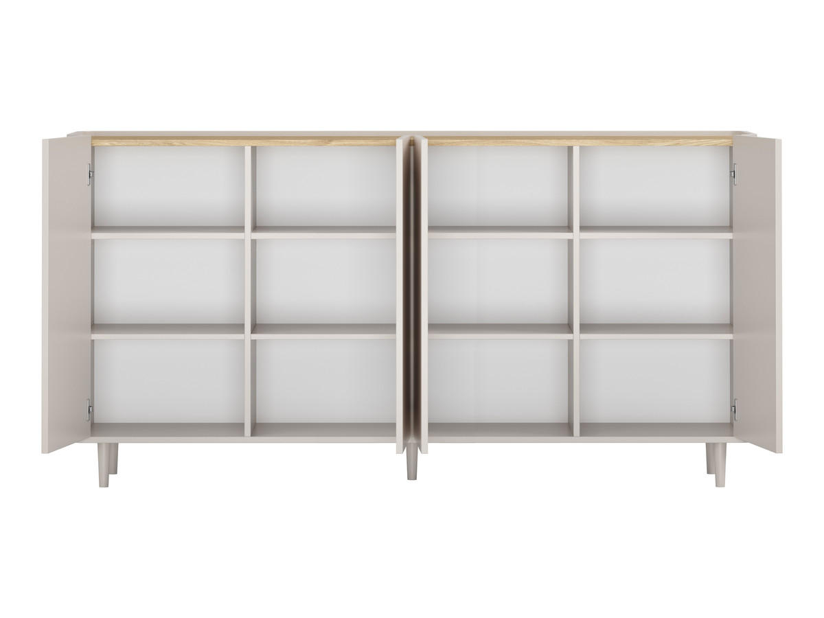 Buffet 4 portes 200 cm ANYRA pieds en bois massif