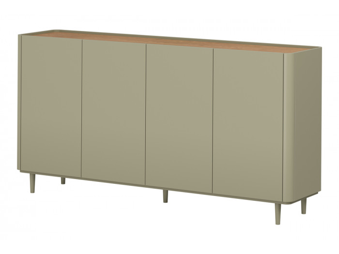 Buffet 4 portes 200 cm ANYA pieds en bois massif